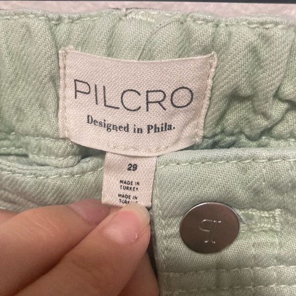 Anthropologie Pilcro Sage Green Barrel Leg Tapered Pants Size 29 - Picture 2 of 5